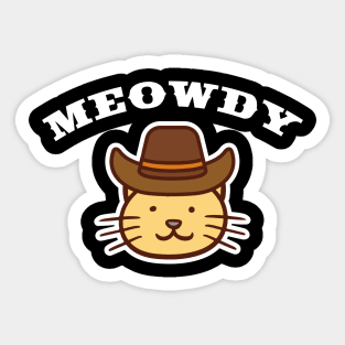 "Meowdy" Cowboy Cat Sticker